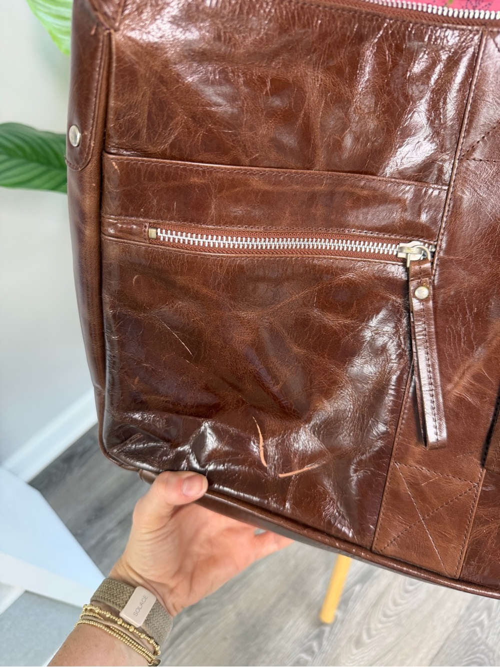 Vintage Latico Brown Leather Satchel Crossbody Bag - Picture 14 of 16